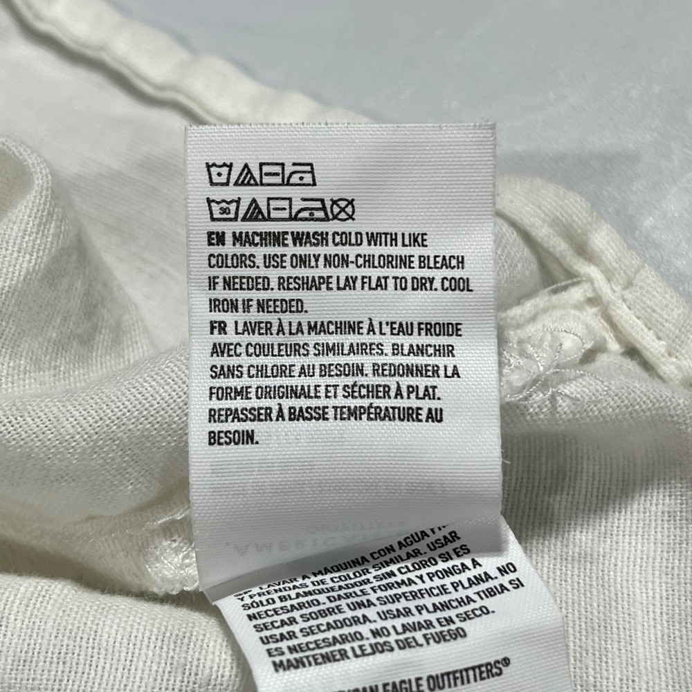 AmericanEagle Y2K Euro Summer Linen Halter Coquette Button Front Top Women Small - Picture 7 of 7